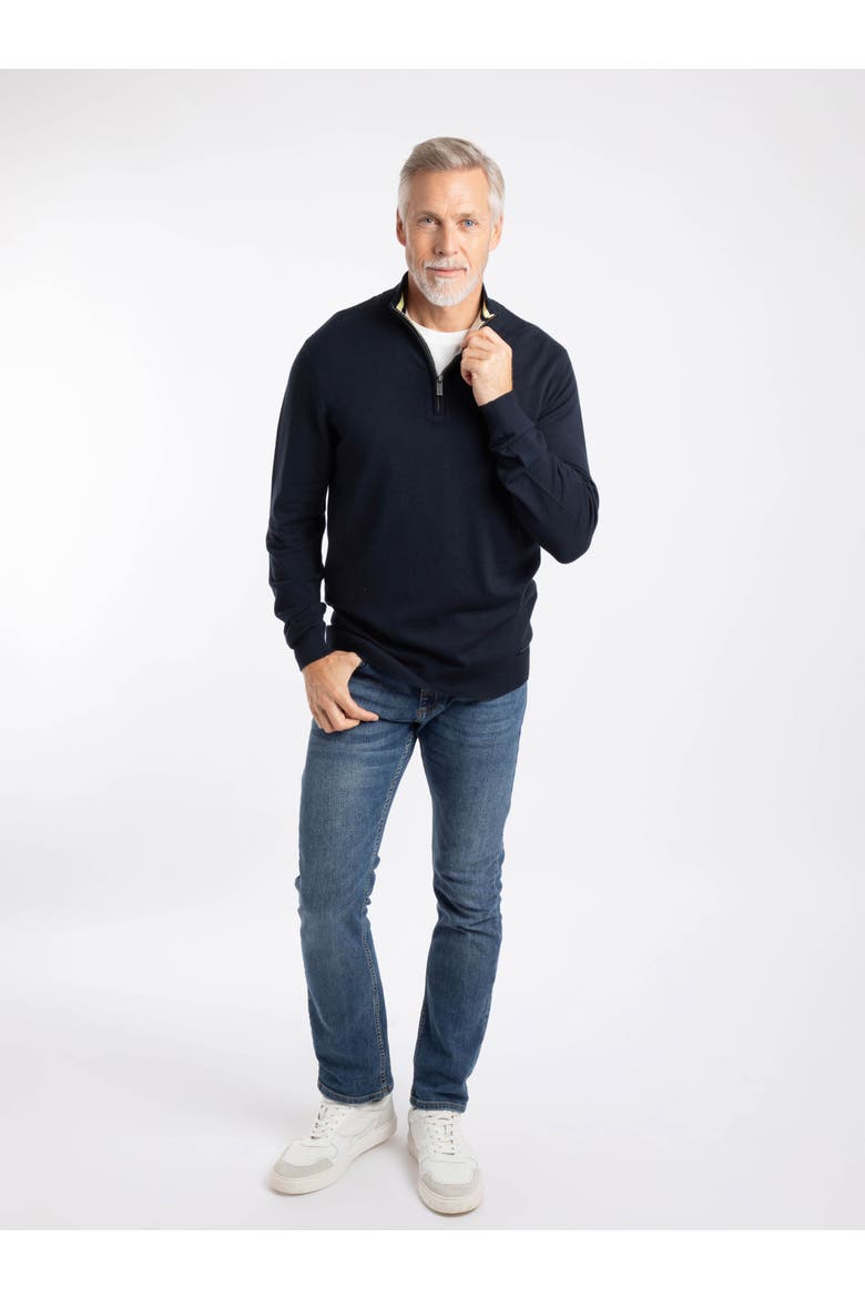Blaine Fine Knit 1/4 Zip Jumper, Alternate, color, Midnight