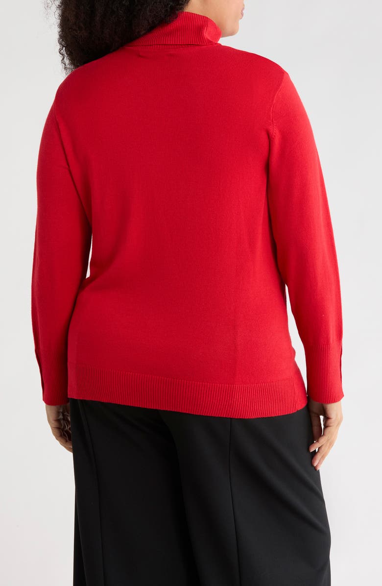 Joseph A Essential Fine Gauge Turtleneck Sweater, Alternate, color, Salsa