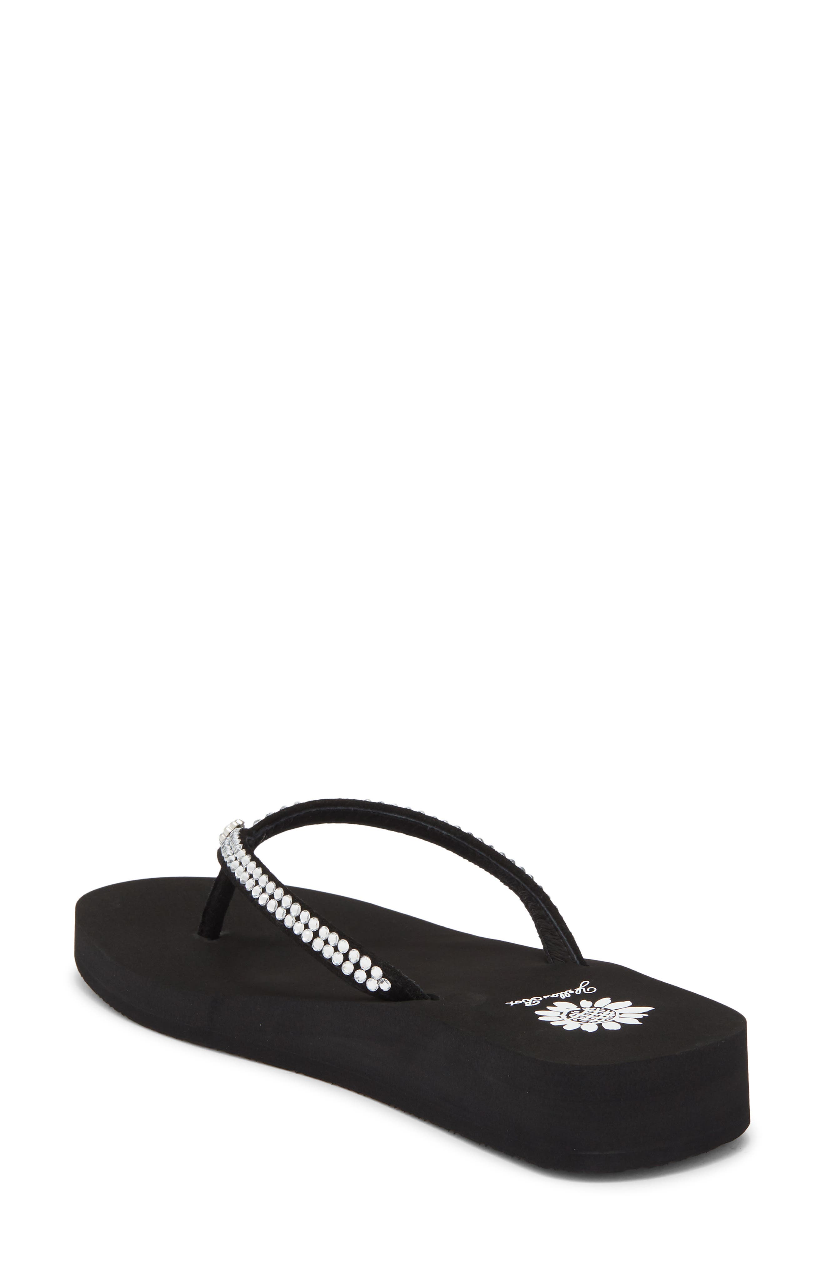Yellow Box Premium Jello Flip Flop Jewelled Sandal, Alternate, color, Black