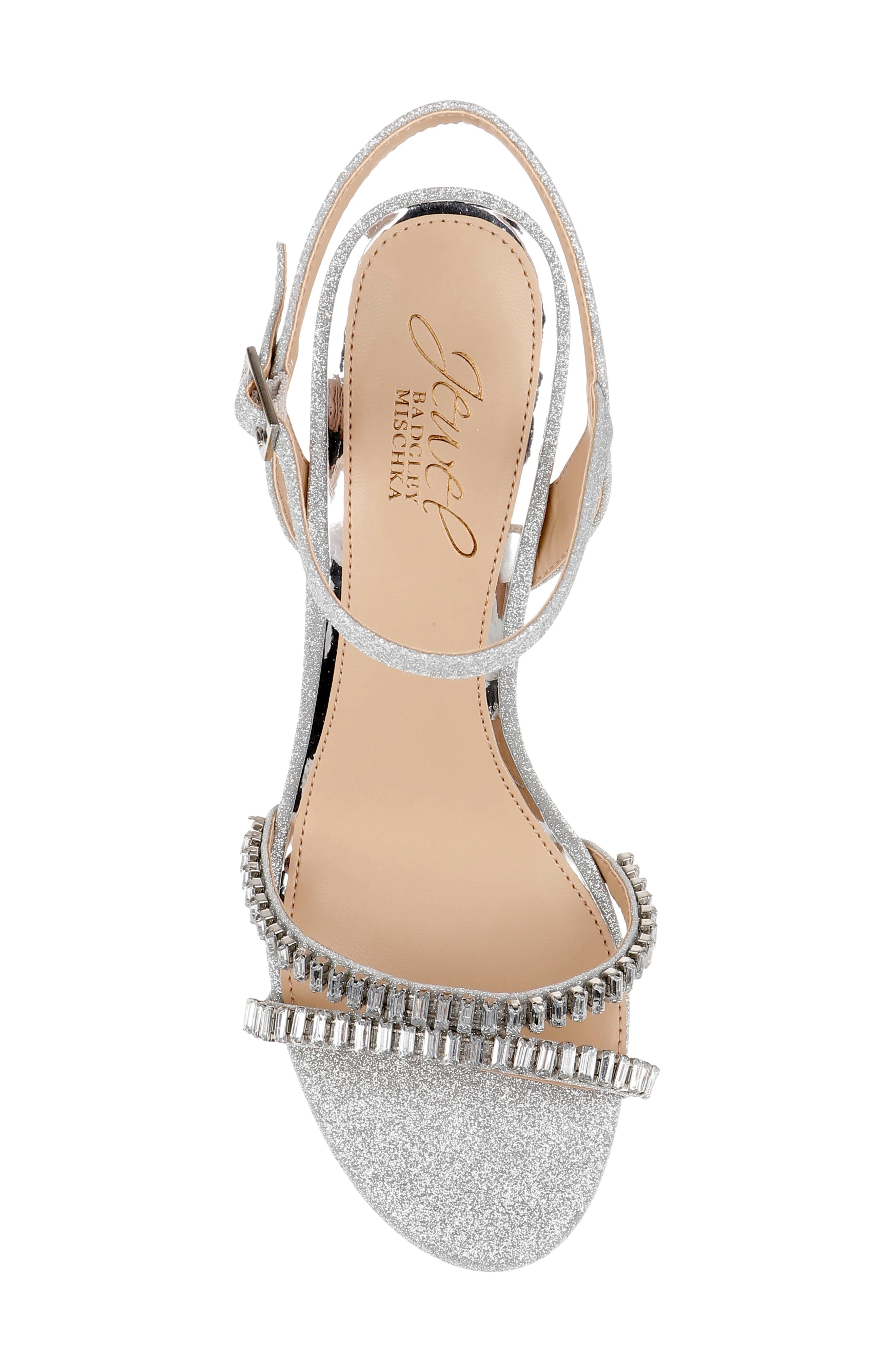 Jewel Badgley Mischka Gallant Platform Sandal, Alternate, color, Silver Gli