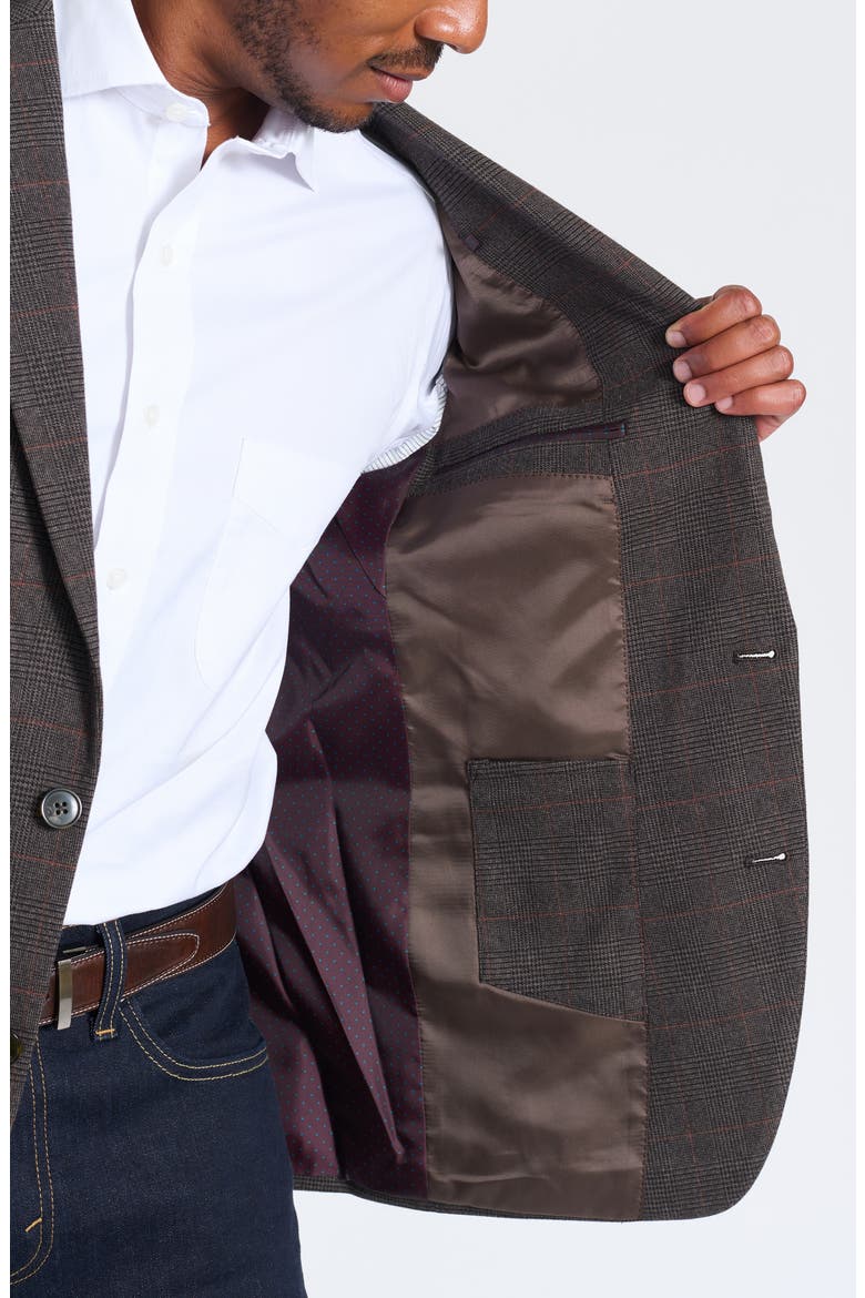 Brown Plaid Blazer, Alternate, color, BROWN