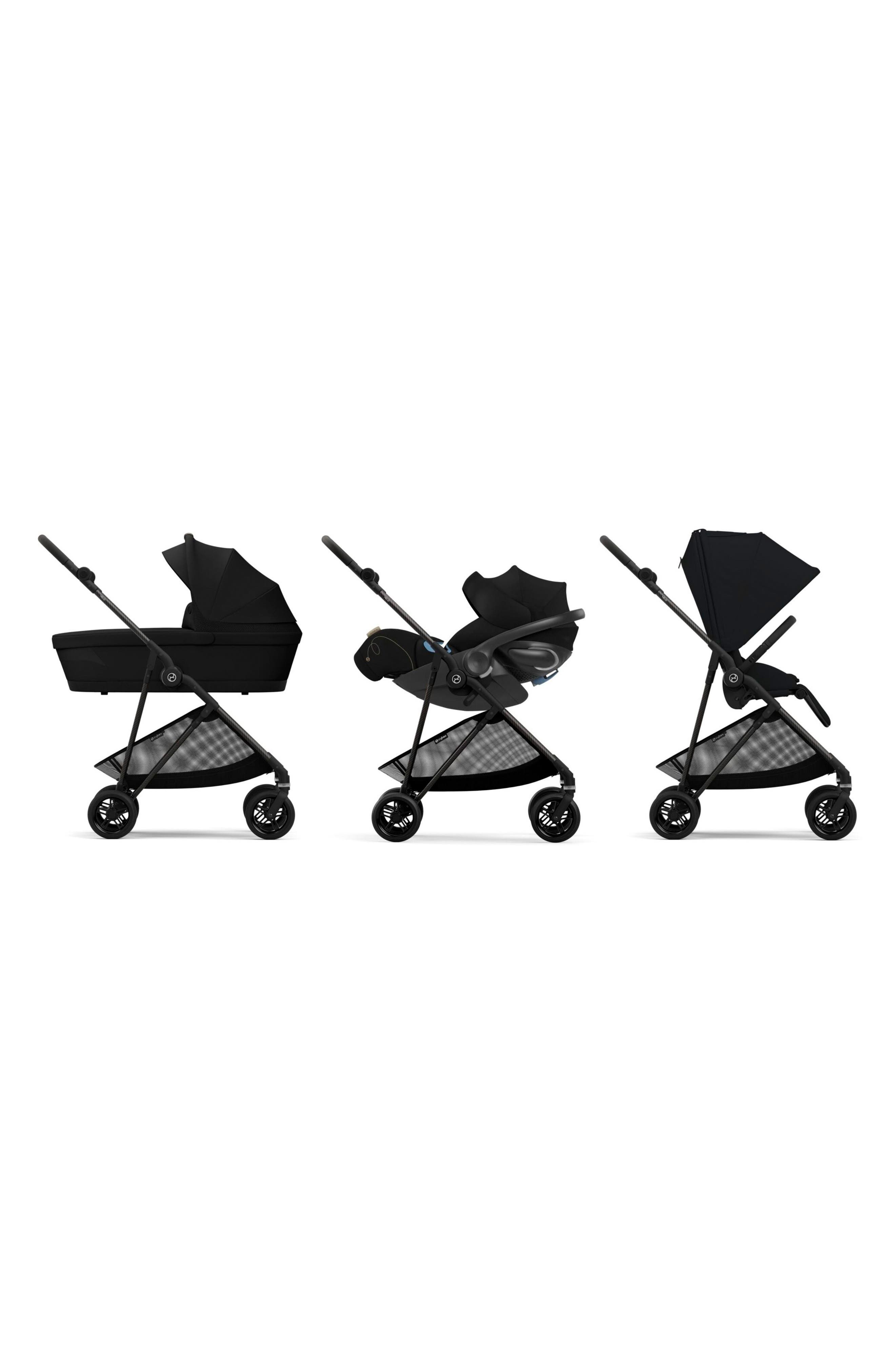 CYBEX Melio Carbon 3 Ultralightweight Stroller in Moon Black 
