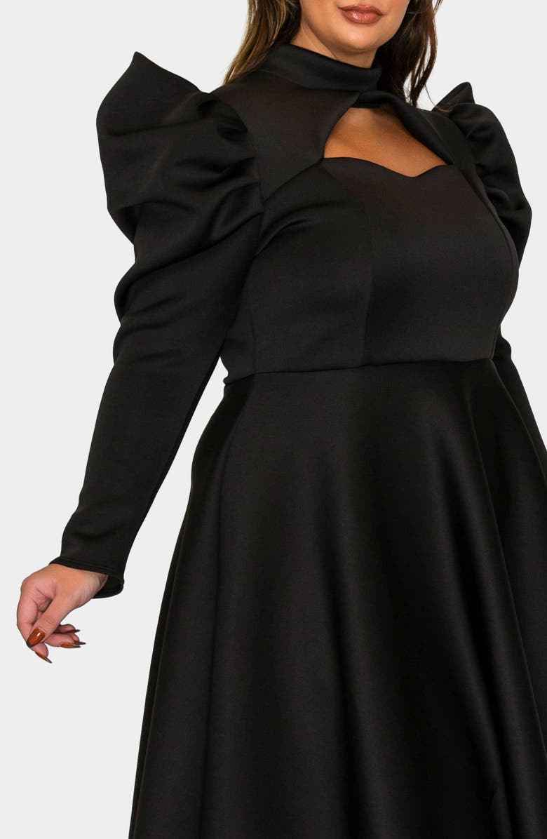 L I V D Isabella Neoprene Midi Dress, Alternate, color, Black