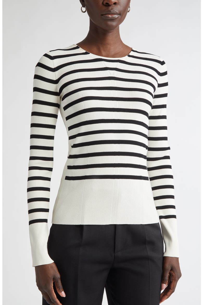 Breton Stripe Sweater, Alternate, color, ECRU/ BLACK MULTI