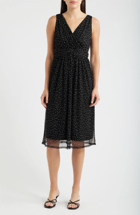 Cross Mesh Midi Dress