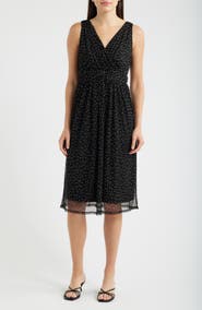 Loveappella Cross Mesh Midi Dress