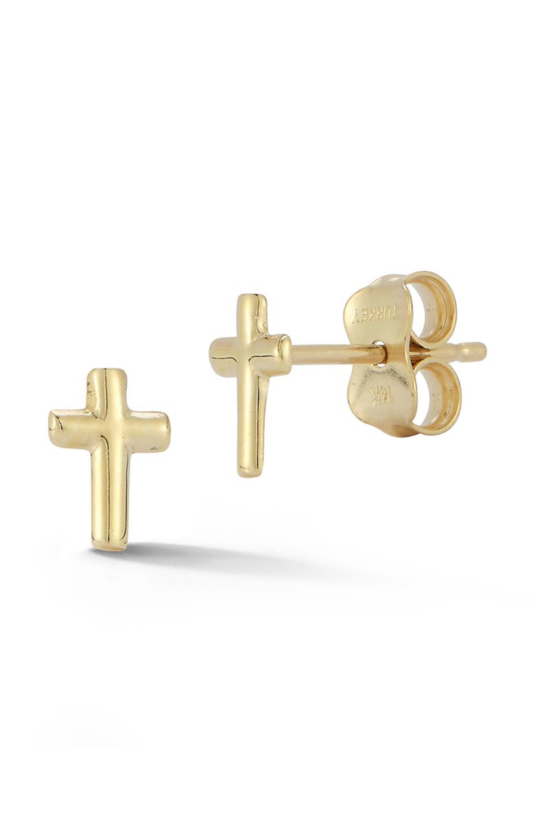 Ember Fine Jewelry Cross Stud Earrings, Main, color, Gold