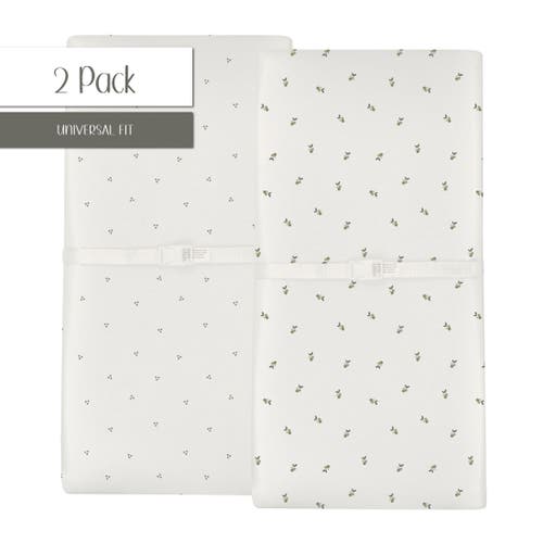 Ely's & Co. Baby Fitted Waterproof Changing Pad Cover Sheets 2 Pack In Sage Berry