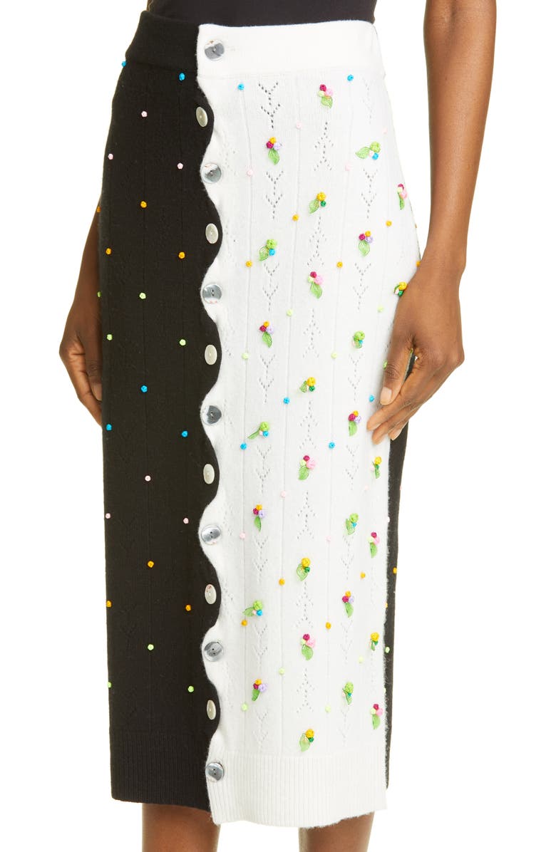 YanYan Rosie Button Front Lambswool Midi Skirt, Alternate, color,