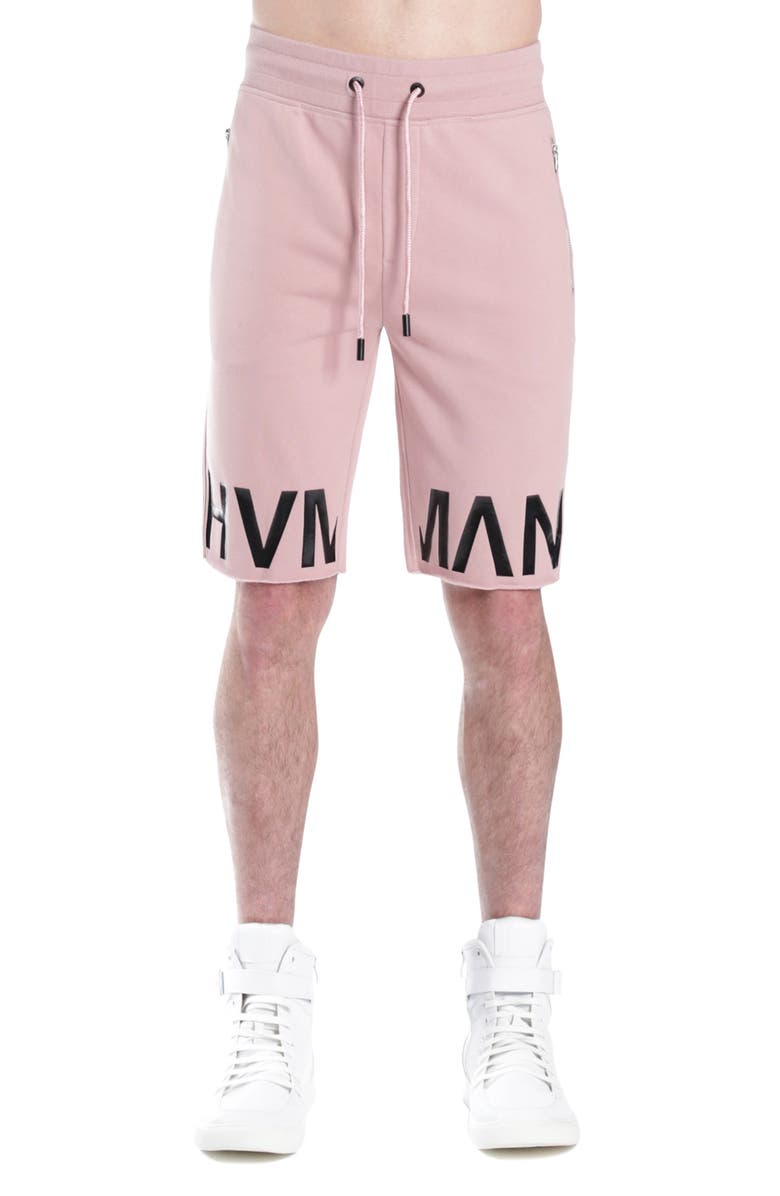 HVMAN Logo French Terry Sweat Shorts, Main, color, Dusty Pink