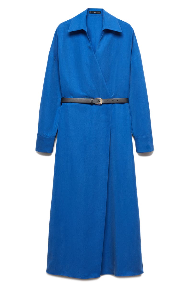 MANGO Belted Long Sleeve Shirtdress, Main, color, 
