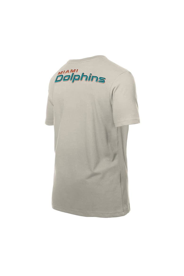 Men's New Era Light Beige Miami Dolphins Multi Patch T-Shirt, Alternate, color, Light Beige