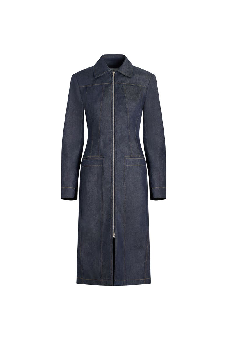 RIIA Long Jean Jacket Indigo, Main, color, Indigo