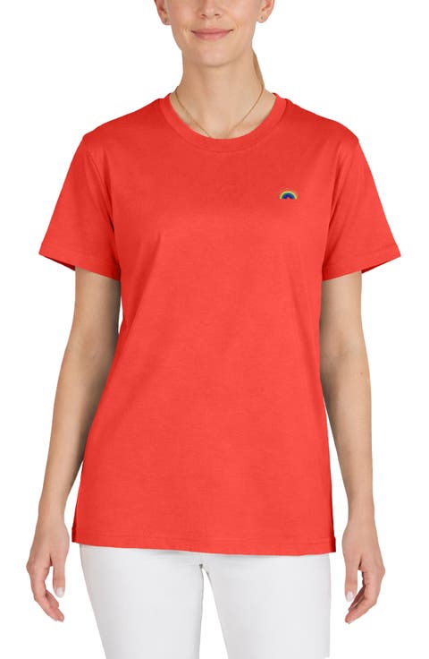 Womens Rainbow Jersey Relaxed Tee