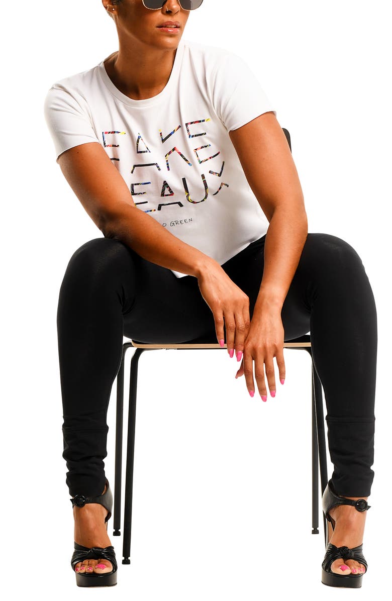 Dai Moda Ty Boxy Crop Graphic Tee, Alternate, color, White