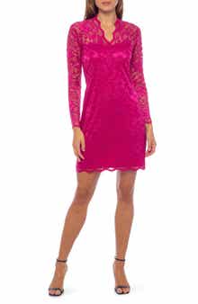 Marina Scallop Lace Long Sleeve Sheath Dress