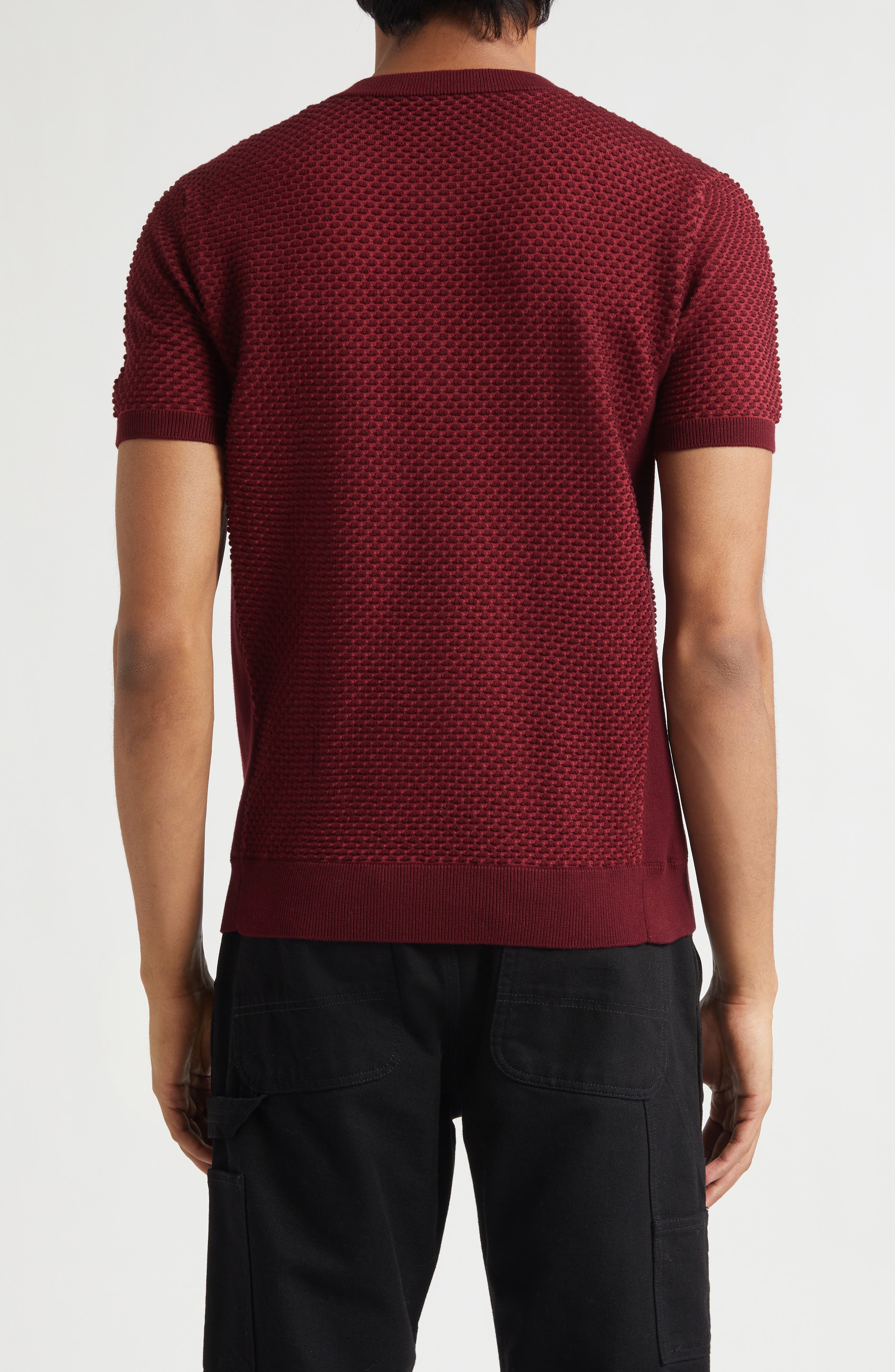 Bubble Jacquard Quarter Zip Polo - image 2