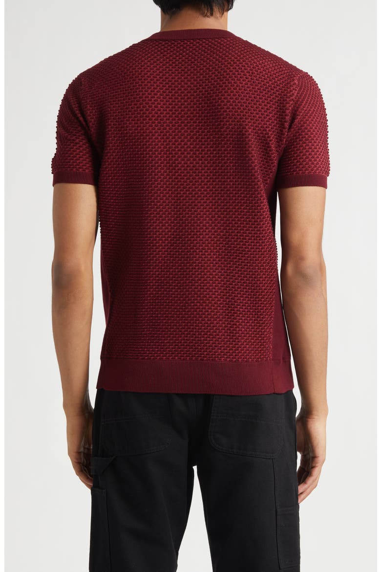 Bubble Jacquard Quarter Zip Polo, Alternate, color, BURGUNDY