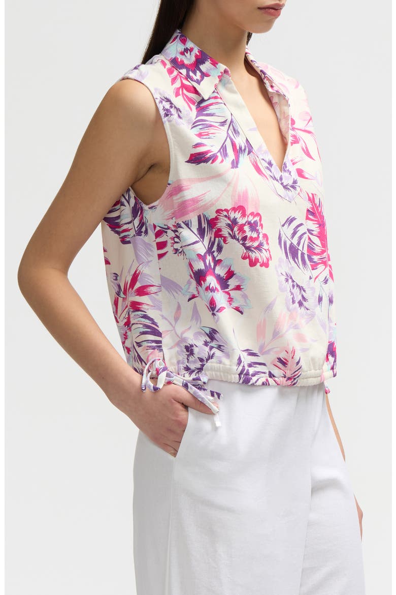 Sleeveless Drawstring Hem Top, Alternate, color, TROPICAL PINK