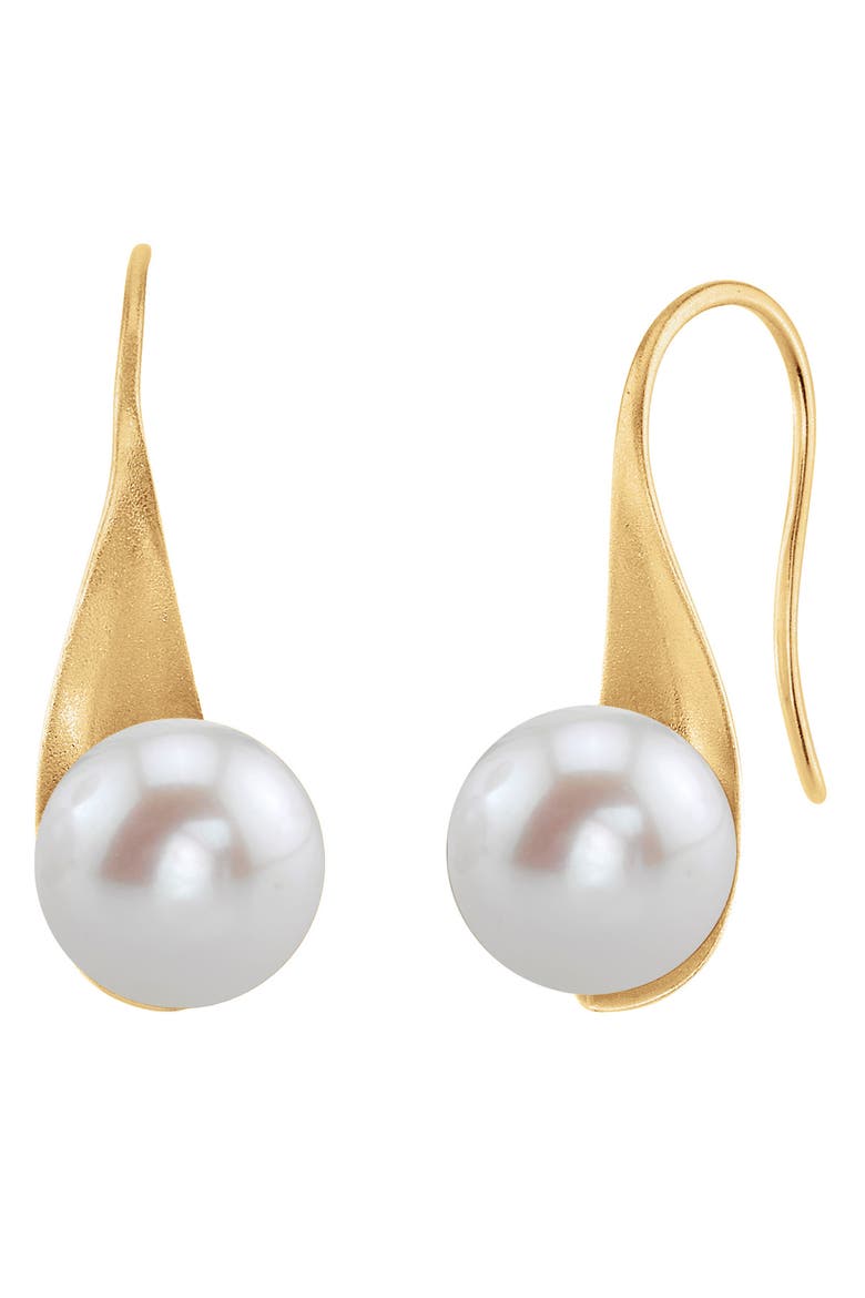 Freshwater Pearl Gaby Earrings, Main, color, Yellow Gold