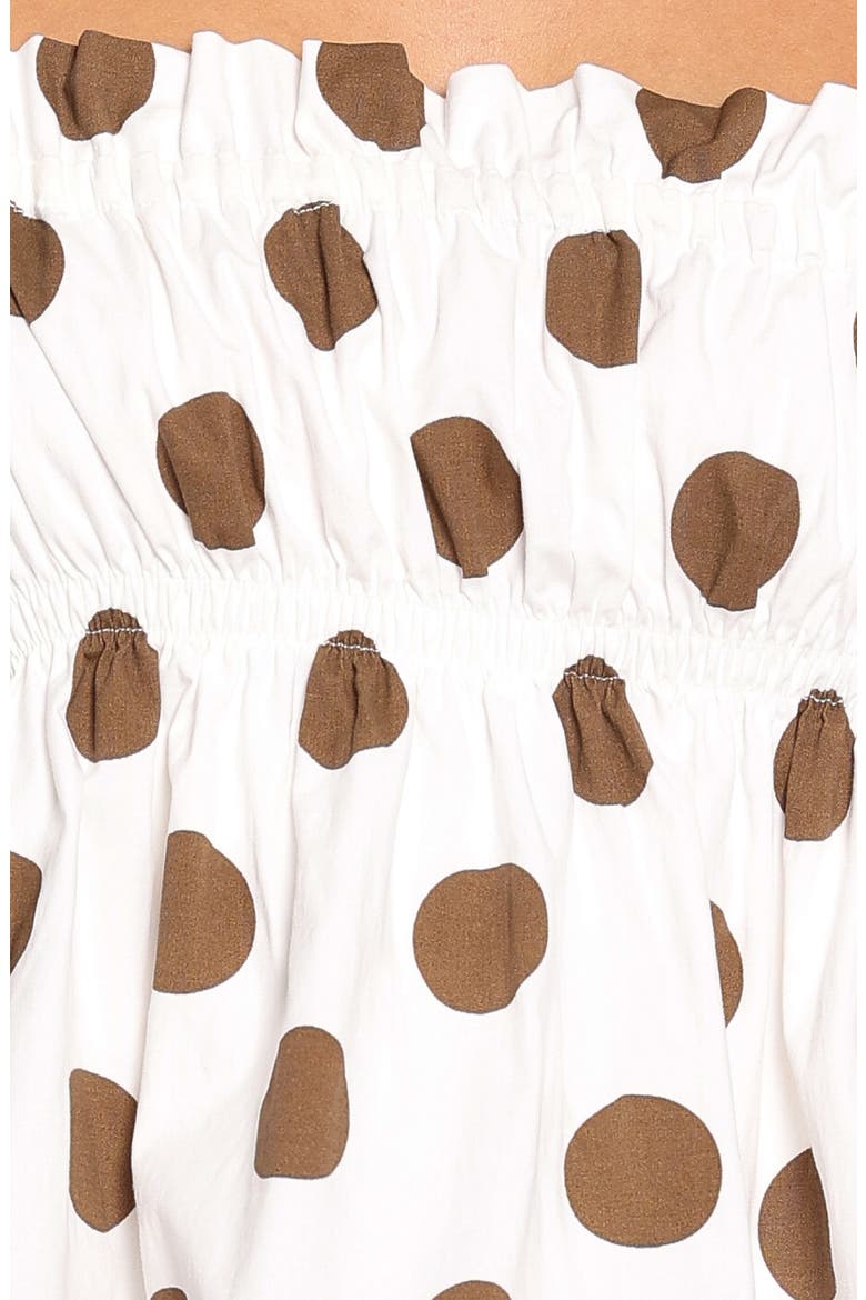 Yvaine Stretch Cotton Babydoll Top, Alternate, color, BROWN POLKA DOT
