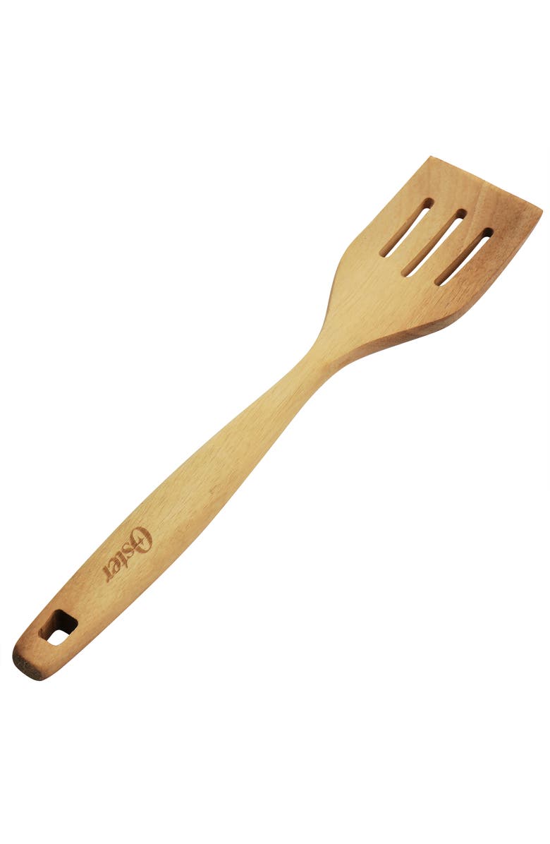 OSTER Acacia Wood Slotted Turner Cooking Utensil, Main, color, Light Brown