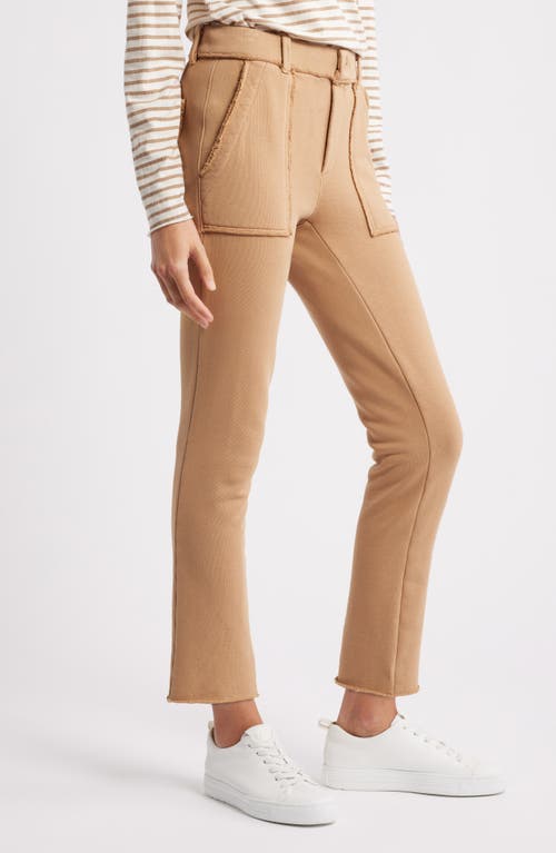 Frank & Eileen Blackrock Raw Edge Cotton Sweatpants In Brown