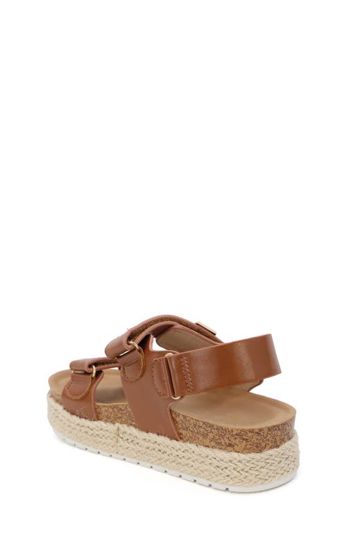 Yoki Kids' Espadrille Platform Wedge Sandal In Rust