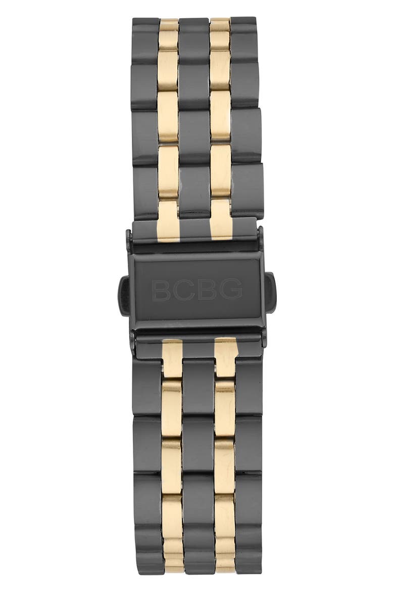 Modern Link Quartz Two-Tone Bracelet Watch, 34mm, Alternate, color, BLACK