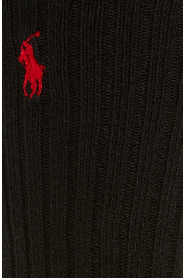 Rib Crew Socks, Alternate, color, BLACK