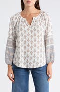 Lucky Brand Balloon Sleeve Cotton Top