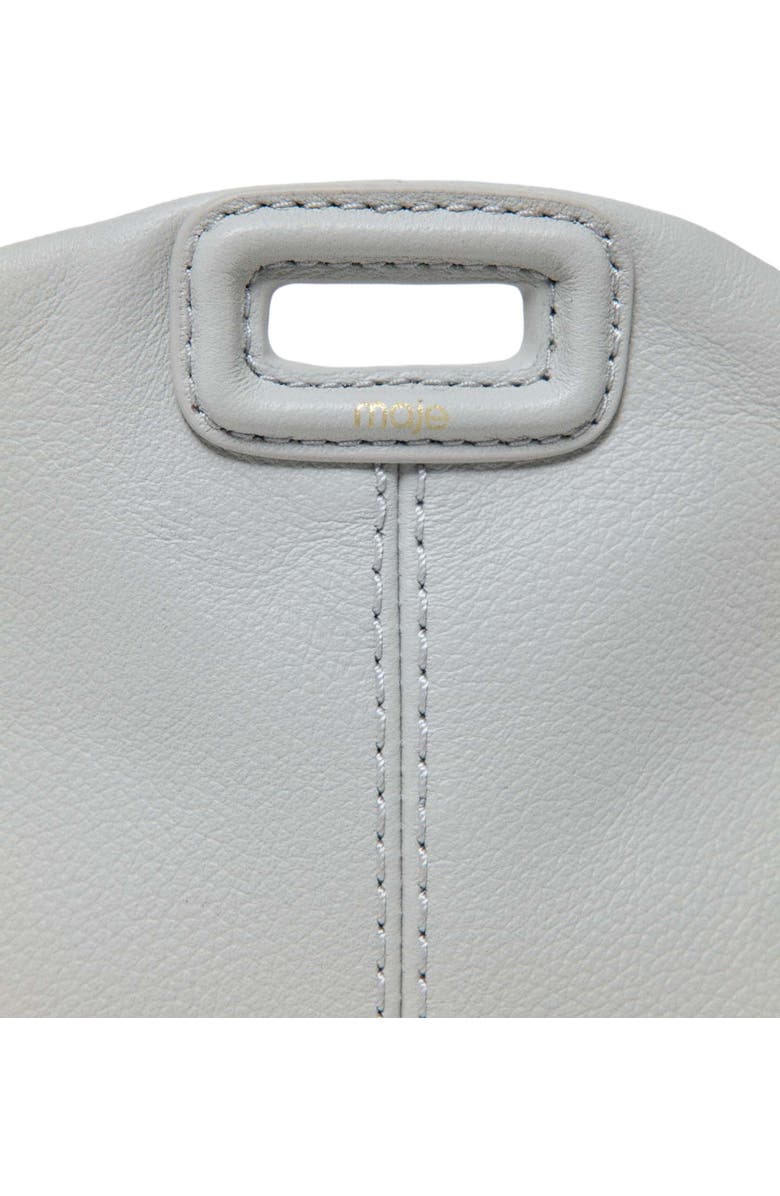maje Miss M micro grained leather bag, Alternate, color, Light Grey