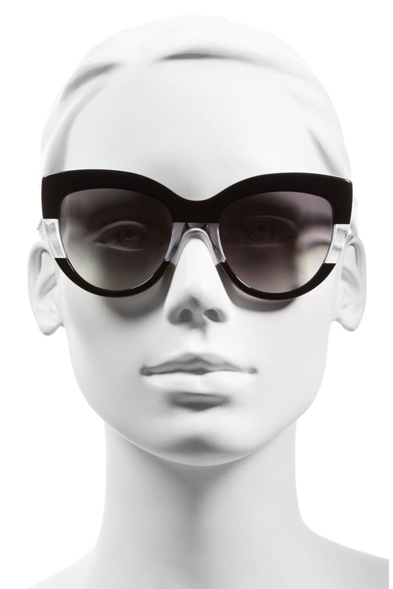 53mm Cat Eye Sunglasses, Alternate, color, BLACK CRYSTAL