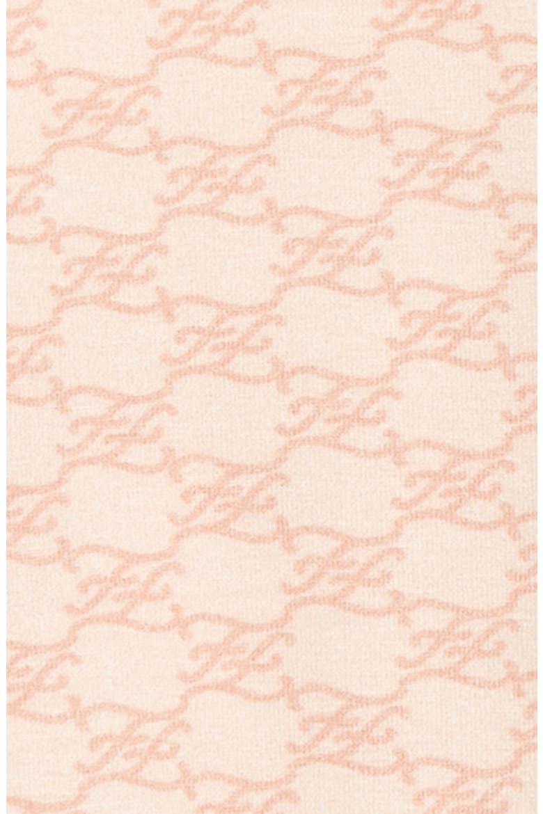 Logo Print Mock Neck Long Sleeve Top, Alternate, color, F1ENM BEIGE/ PINK