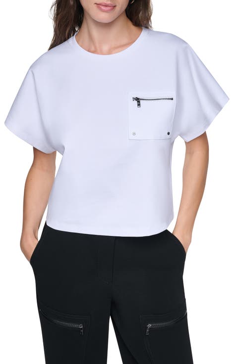 Zip Pocket Dolman Sleeve T-Shirt