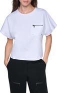 DKNY Zip Pocket Dolman Sleeve T-Shirt