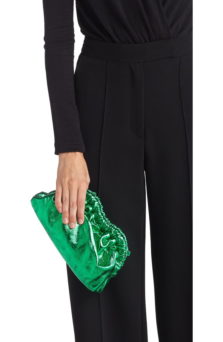 Mansur Gavriel Mini Cloud Metallic Leather Clutch, Alternate, color,