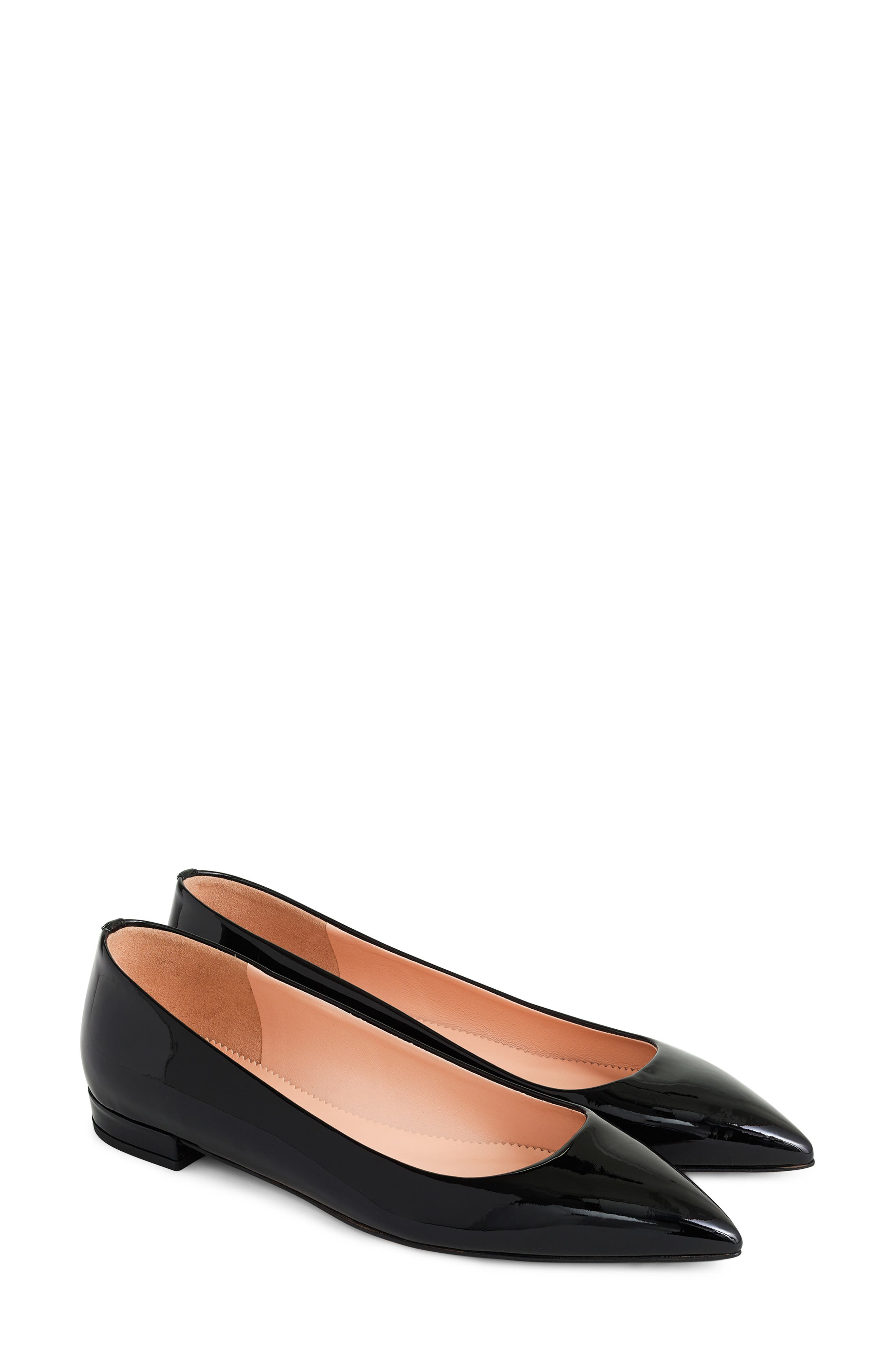 Pointed Toe Flat, Main, color, BLACK PATENT LEATHER