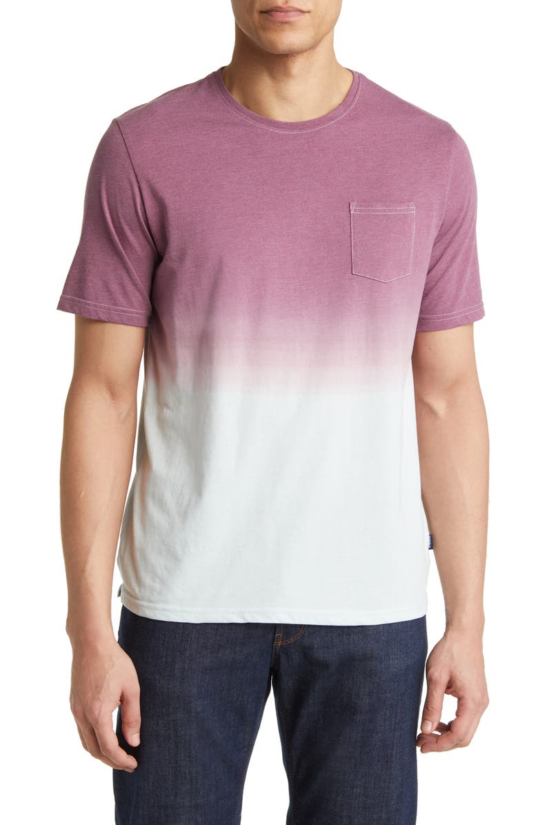 Stone Rose Dip Dye Pocket T-Shirt, Main, color, Purple