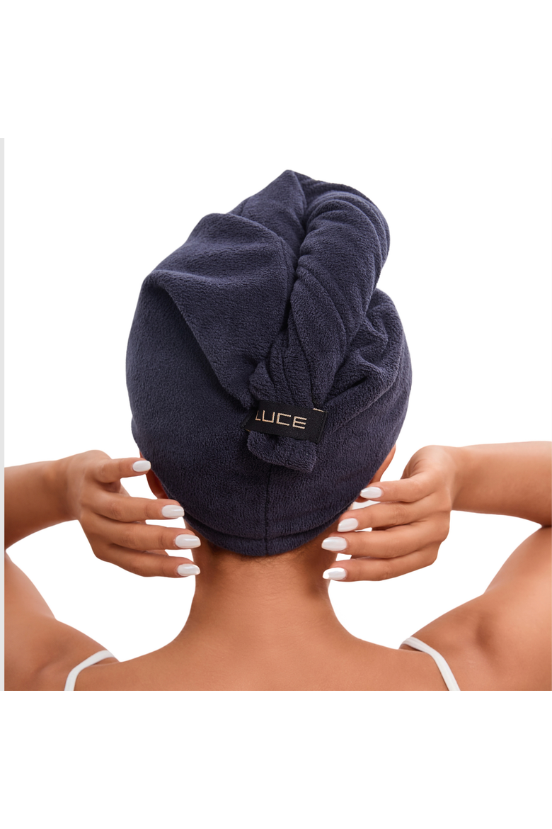 Adjustable Hair Towel Wrap - Eco-Friendly and Ultra-Absorbent, Alternate, color, BLACK