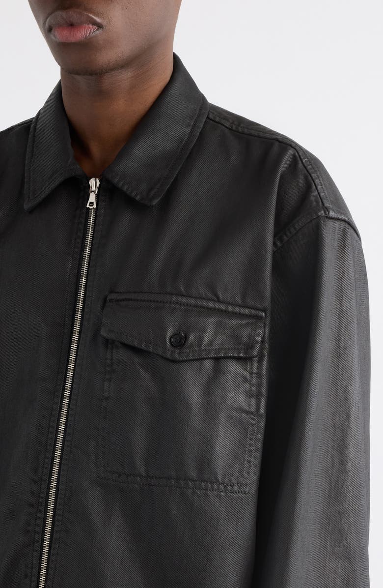 Dries Van Noten Croomson Coated Denim Jacket, Alternate, color, Black