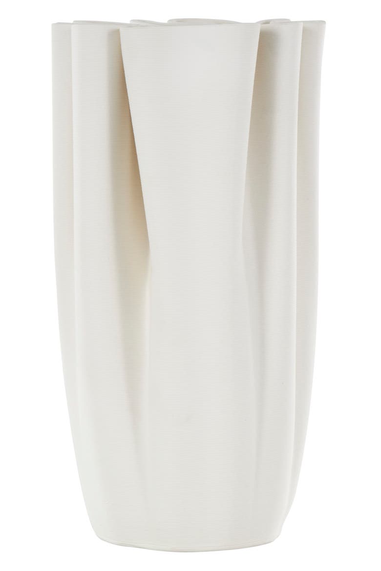 White Ceramic Vase, Alternate, color, WHITE