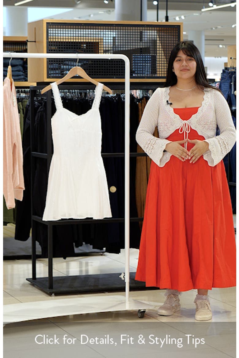 Lace Detail Cotton Eyelet Fit & Flare Minidress video