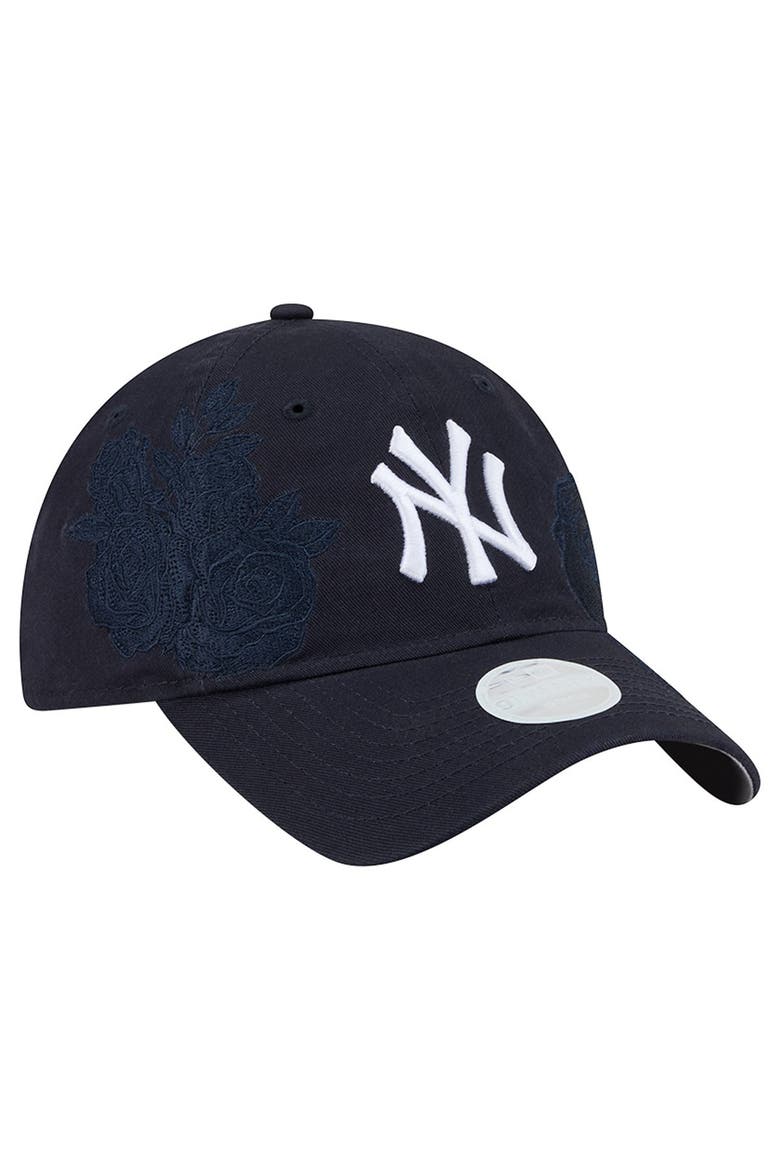 Women's New Era Navy New York Yankees Roses 9TWENTY Adjustable Hat, Alternate, color, Navy