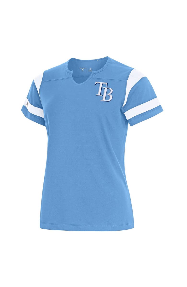 ANTIGUA Women's Antigua Light Blue Tampa Bay Rays Encounter Notch Neck Top, Main, color, 