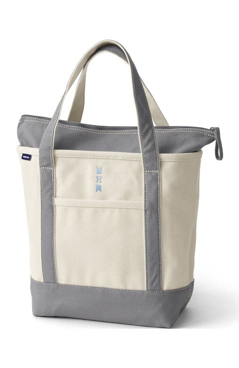 Zip Top Canvas Tote Bag