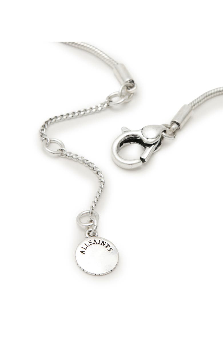 AllSaints Double Snake Collar Necklace, Alternate, color, Warm Silver