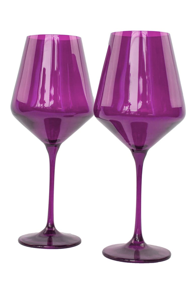 Set of 2 Stem Wine Glasses, Main, color, AMETHYST