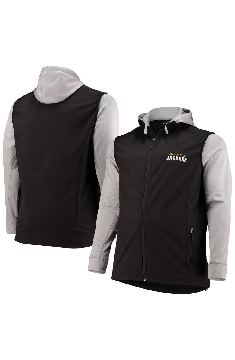 DUNBROOKE Men's Dunbrooke Black/Gray Jacksonville Jaguars Big & Tall Alpha Full-Zip Hoodie Jacket, Main, color, Black