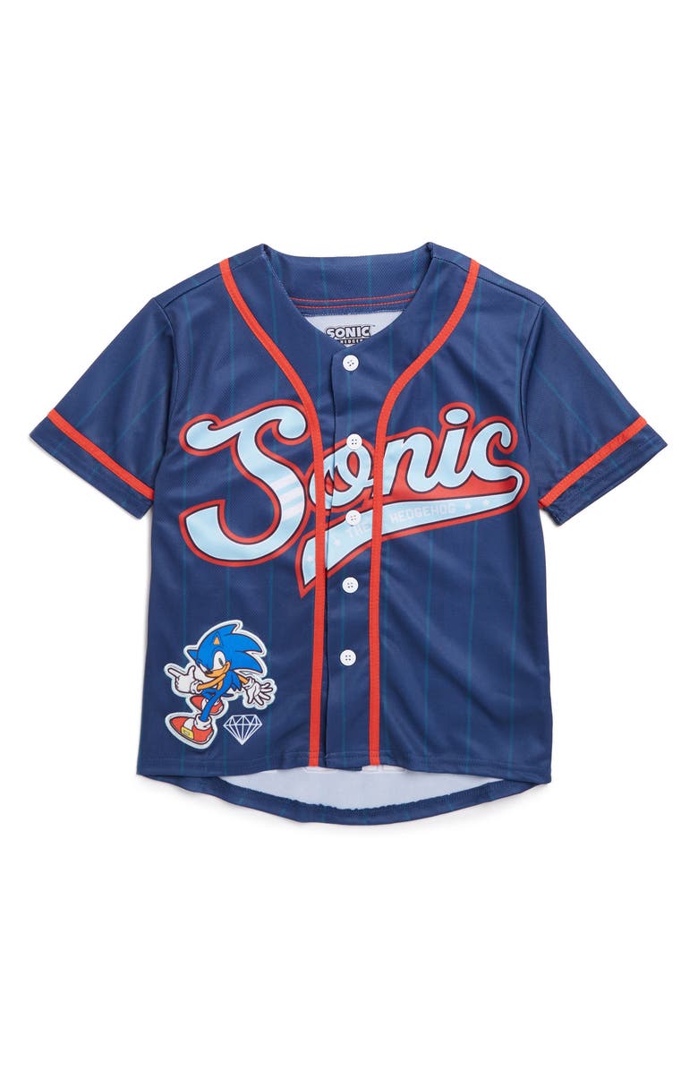Freeze Kids' Sonic the Hedgehog<sup>®</sup> Varsity Baseball Jersey, Main, color, 